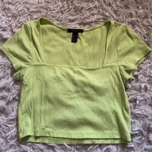 Forever 21 Light Green cropped Short Sleeve Top